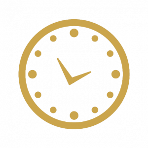 Icone horloge en or